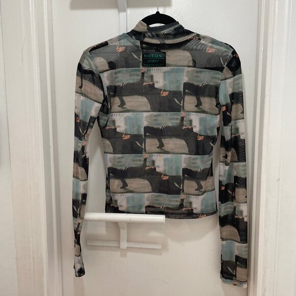 2000s raver Matrix x Joyrich Neo mesh womens turtleneck size S - Picture 3 of 3